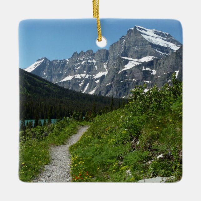 Josephine Lake Trail med Mount Guild vid Glacier Julgransprydnad Keramik (Framsida)