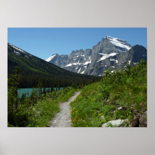 Josephine Lake Trail med Mount Guild vid Glacier Poster