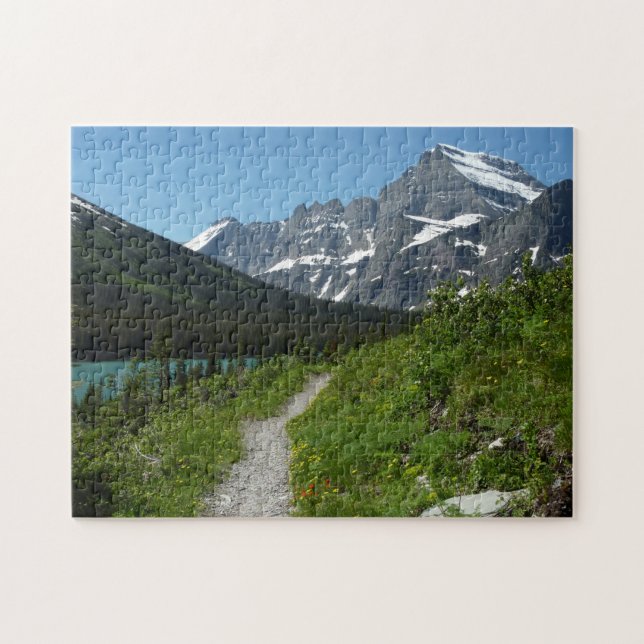 Josephine Lake Trail med Mount Guild vid Glacier Pussel (Horisontell)