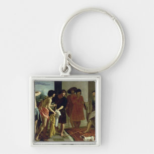 Josephs lag, 1630 fyrkantig silverfärgad nyckelring