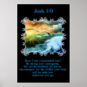 Josh 1:9 Med fiskmåsar på öppet hav Poster