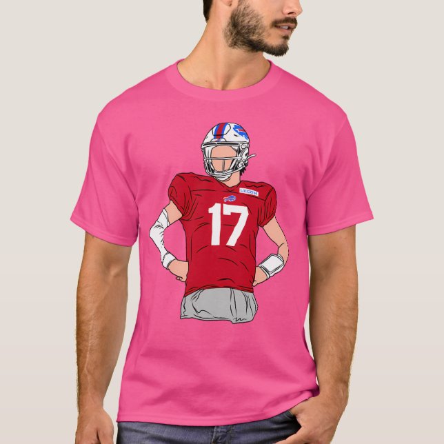 Josh Allen Flat Tecknad T Shirt (Framsida)