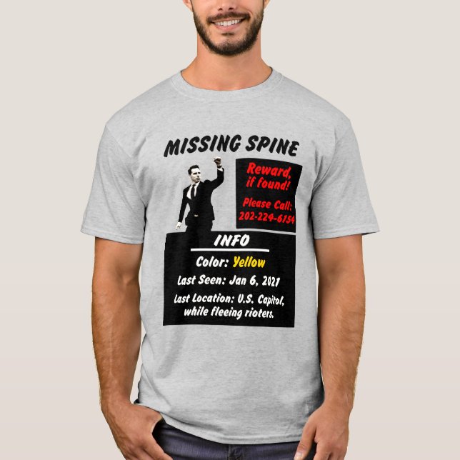 Josh Hawley Missing Spine T Shirt (Framsida)