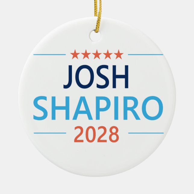Josh Shapiro 2028 Julgransprydnad Keramik (Framsidan)