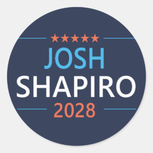 Josh Shapiro 2028 Runt Klistermärke