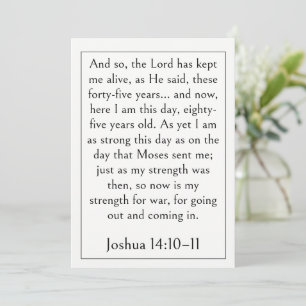 Joshua 14:10-11 Bibelvers, Äldstes Skrift, Inbjudningar