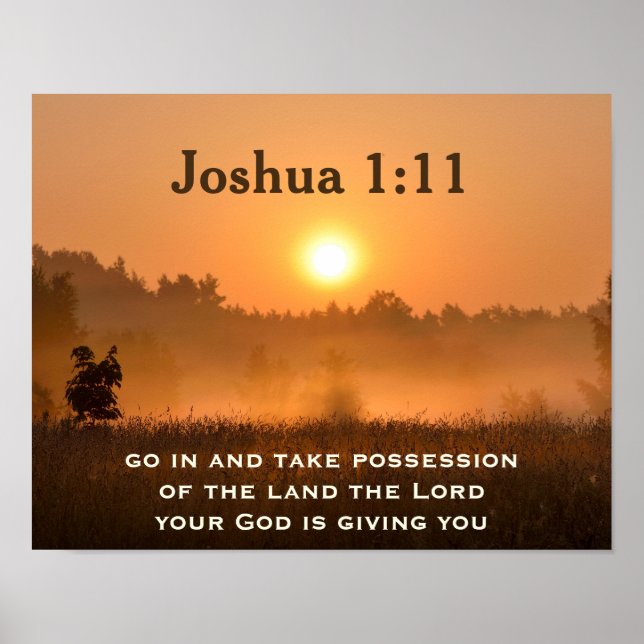 Joshua 1:11 Skripturen tar över marken Poster (Framsidan)