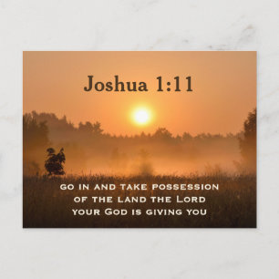 Joshua 1:11 Skripturen tar över marken Vykort
