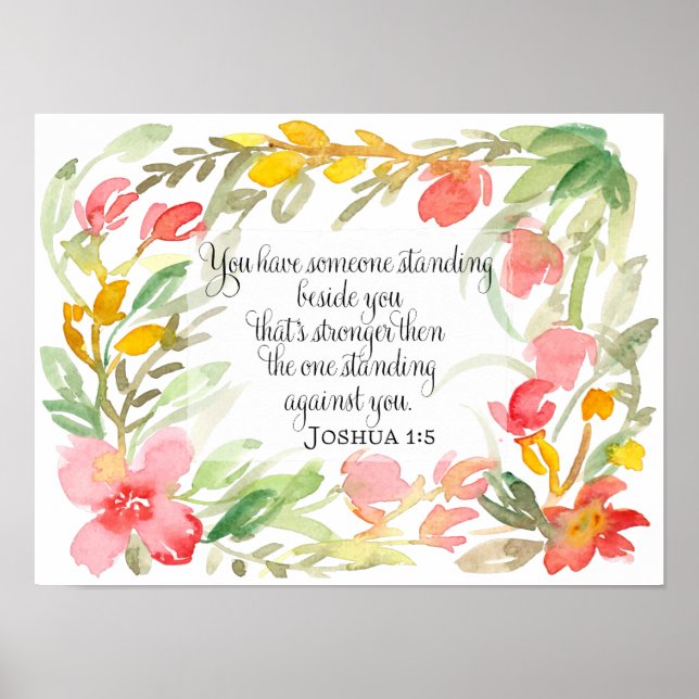 Joshua 1:5 | Någon står bredvid dig Poster (Framsidan)