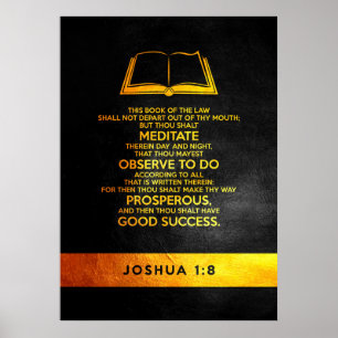 Joshua 1:8 Bible Verse Poster