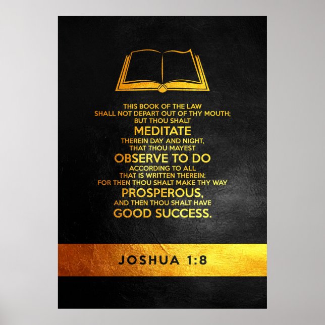 Joshua 1:8 Bible Verse Poster (Framsidan)