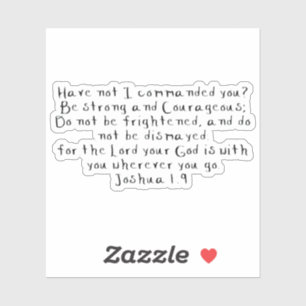 Joshua 1:9 Anpassningsbar-cut Vinyl Stickers Klistermärken