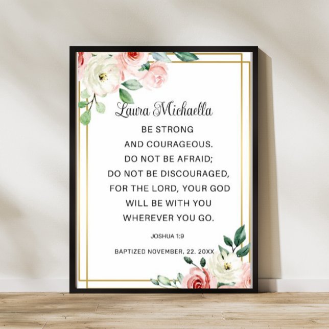 Joshua 1 9 Baptism Gift Poster (Skapare uppladdad)