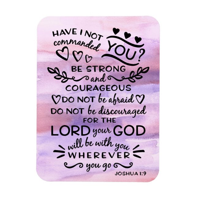 Joshua 1 9 BE Strong Bible Scripture Verse Magnet (Vertikal)