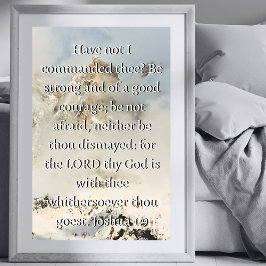 Joshua 1:9 Bibelvers Upplysning Kristendomen Poster