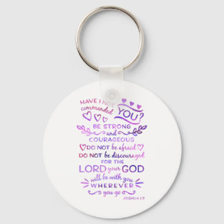 Joshua 1:9 Bible Scripture Verse Keychain Nyckelring