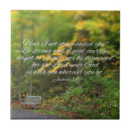 Joshua 1:9 Bible Verse Christian Scriptch Kakelplatta