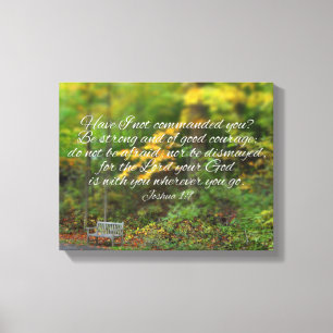 Joshua 1:9 Bible Verse Christian Scripture Canvastryck