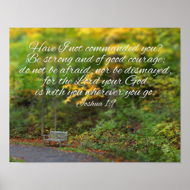 Joshua 1:9 Bible Verse Christian Scripture Poster (Framsidan)