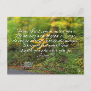 Joshua 1:9 Bible Verse Christian Scripture Vykort