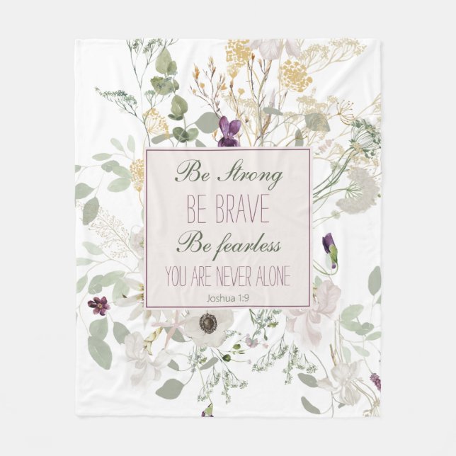 Joshua 1:9 Blanket Blanket från Wildblomma Fleecefilt (Framsidan)