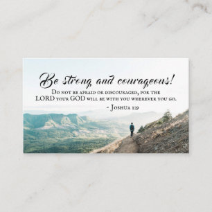 Joshua 1:9 Bli stark och modig bibel Verse Visitkort