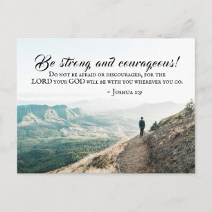 Joshua 1:9 Bli stark och modig bibel Verse Vykort