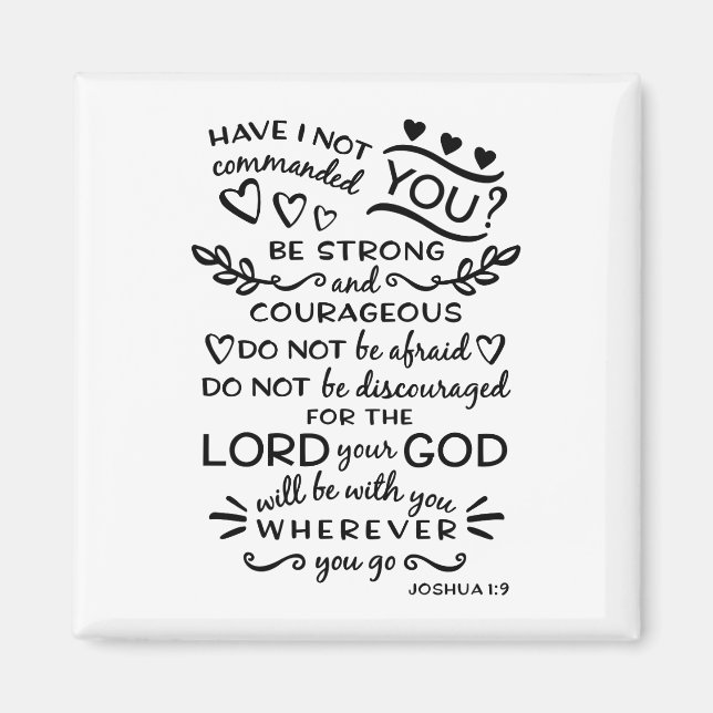 Joshua 1:9 Idébildande bibel Verse Magnet (Framsidan)