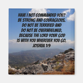 Joshua 1:9 Kraftfull och modig bibel Verse Magnet