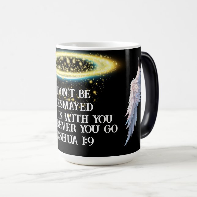 Joshua 1:9 Kristet tro inspirerande budskap Magisk Mugg (Framsida höger)