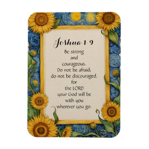 Joshua 1:9 NIV Bibelvers Konst Magnet