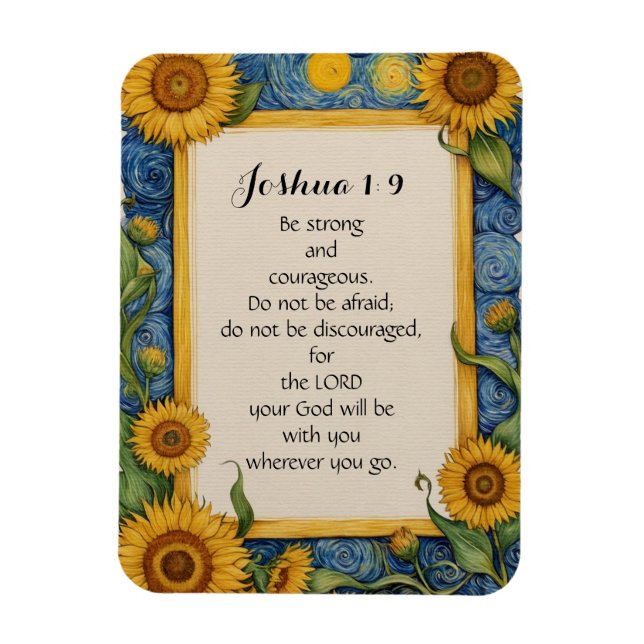 Joshua 1:9 NIV Bibelvers Konst Magnet (Vertikal)