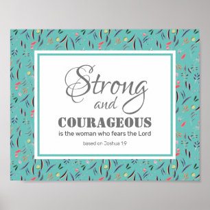 Joshua 1:9 STARK OCH KOURAGEOUS inspirerande Poster