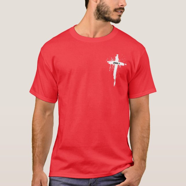 Joshua 1:9 Starkt och modigt T Shirt (Framsida)