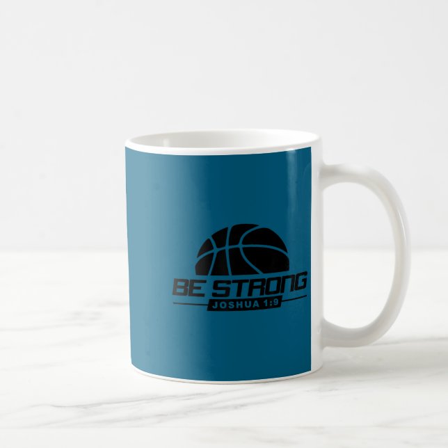 Joshua 1_9-strong &amp; Courageous Basketball Them Kaffemugg (Höger)