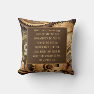 Joshua 1:9 Throw Pillow Encouraging Bible Verse  Kudde