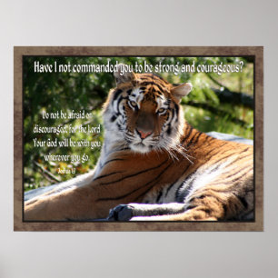 Joshua 1:9 Tiger Poster