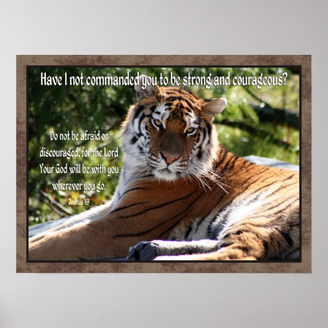 Joshua 1:9 Tiger Poster (Framsidan)