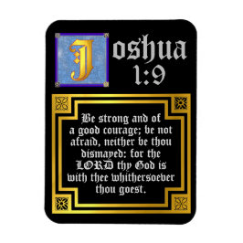Joshua 1:9 Upplyst bibelcitat för gammalt testamen Magnet