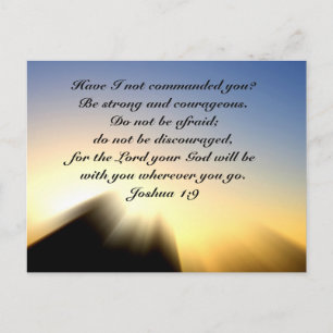 Joshua 1:9 Var stark och modig, bibel Vykort