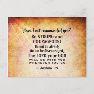 Joshua 1:9 Var stark och modig, bibelverse Vykort