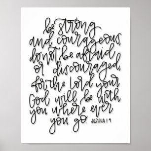 Joshua 1:9 - Var stark och modig - Poster
