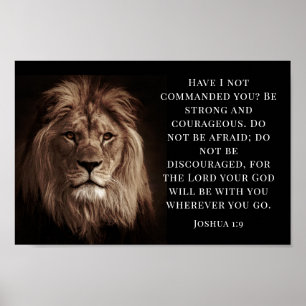 Joshua 1:9, var stark och modig poster