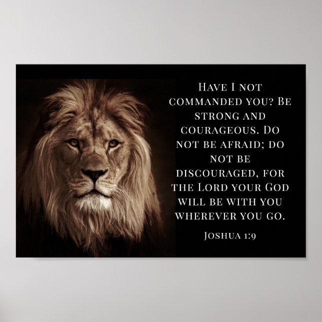 Joshua 1:9, var stark och modig poster (Framsidan)