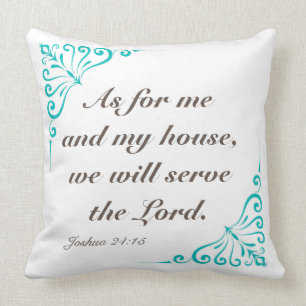 Joshua 24:15 20 x 20 som reversiblen kvadrerar, kudde
