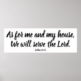 Joshua 24:15 Som för mig.. Lord Script Poster