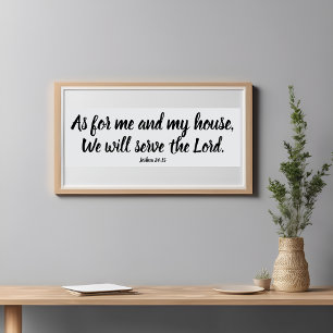 Joshua 24:15 Som för mig..  Lord Script Poster