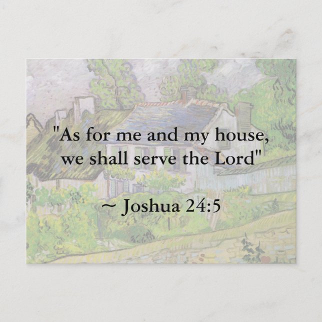 Joshua 24:15 Van Gogh House Vykort (Framsida)
