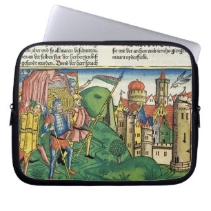 Joshua 6 4-21 nedgången av Jericho, från 'Nuremen Laptop Sleeve