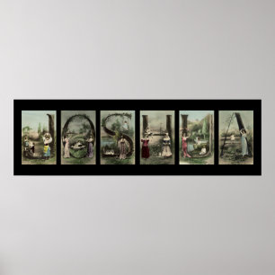 JOSHUA Alphabet Brev Namn Art Poster